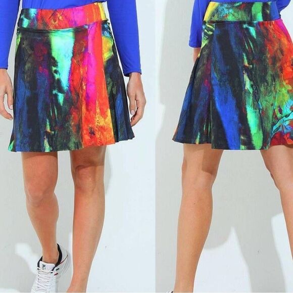 Dona Jo Birdie Skort Tie dye colorful Size large - Picture 1 of 8